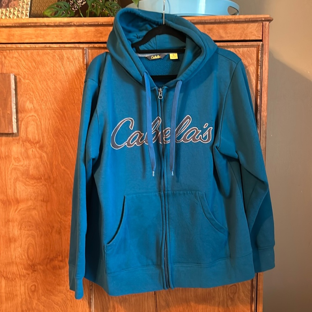 Cabela’s Teal blue zip up hoodie XL